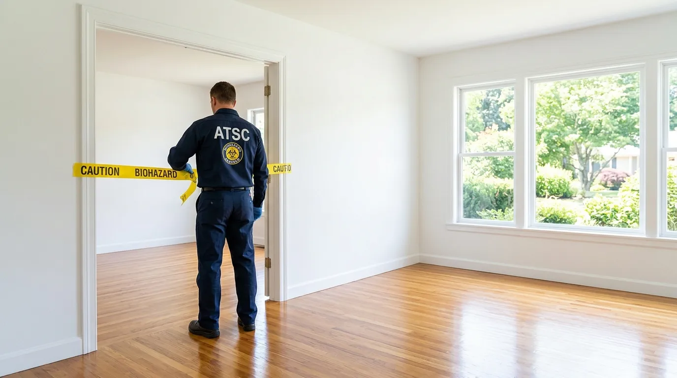 Certified biohazard cleanup crew performing Crime Scene Cleanup in Collegedale